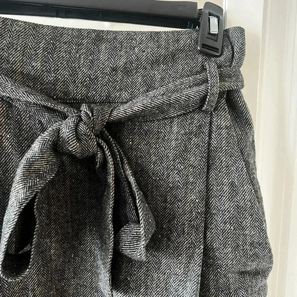 952 Ulla Johnson Paper Bag Leo Wool Belted Mini Skirt Size 2 Color Grey - Picture 6 of 9